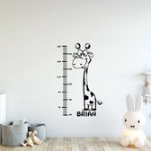 Muursticker Giraffe Met Groeimeter - Zwart - 58 x 96 cm -  baby en kinderkamer dieren