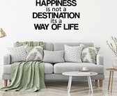 Muursticker Happiness Is Not A Destination -  Geel -  160 x 102 cm  -  alle muurstickers  woonkamer  engelse teksten - Muursticker4Sale