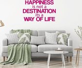 Muursticker Happiness Is Not A Destination -  Roze -  160 x 102 cm  -  alle muurstickers  woonkamer  engelse teksten - Muursticker4Sale