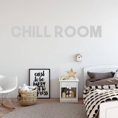Muursticker Chill Room -  Zilver -  80 x 10 cm  -  woonkamer  engelse teksten  alle - Muursticker4Sale
