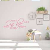 Muurtekst One Life -  Roze -  120 x 53 cm  -  woonkamer  engelse teksten  alle - Muursticker4Sale