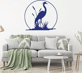 Muursticker Kraanvogel -  Donkerblauw -  110 x 101 cm  -  alle muurstickers  woonkamer  dieren - Muursticker4Sale
