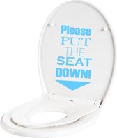 Please Put The Seat Down -  Lichtblauw -  11 x 20 cm  -  toilet  alle - Muursticker4Sale