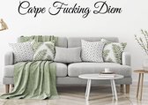 Carpe Fucking Diem -  Rood -  160 x 26 cm  -  woonkamer  slaapkamer  alle - Muursticker4Sale