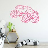 Muursticker Monster Truck -  Roze -  140 x 88 cm  -  baby en kinderkamer  alle - Muursticker4Sale