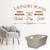 Muursticker Laundry Room -  Bruin -  120 x 72 cm  -  engelse teksten  wasruimte  alle - Muursticker4Sale