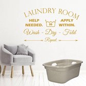 Muursticker Laundry Room - Goud - 80 x 48 cm - wasruimte alle
