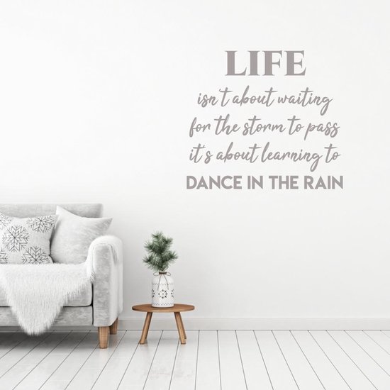 Muursticker Dance In The Rain - Zilver - 110 x 97 cm - alle muurstickers woonkamer slaapkamer