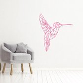 Muursticker Kolibri -  Roze -  120 x 138 cm  -  slaapkamer  woonkamer  origami  alle muurstickers  dieren - Muursticker4Sale