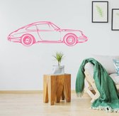 Muursticker Sportwagen - Roze - 80 x 23 cm - baby en kinderkamer - voertuig slaapkamer woonkamer alle muurstickers baby en kinderkamer