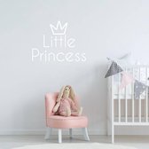 Muursticker Little Princess - Wit - 60 x 45 cm - engelse teksten baby en kinderkamer