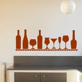 Muursticker Wijn Plank -  Bruin -  120 x 40 cm  -  bedrijven  keuken  alle - Muursticker4Sale