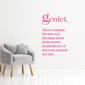 Muursticker Geniet -  Roze -  45 x 80 cm  -  slaapkamer  woonkamer  alle muurstickers  keuken - Muursticker4Sale