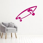 Muursticker Skateboard -  Roze -  120 x 87 cm  -  alle muurstickers  baby en kinderkamer - Muursticker4Sale