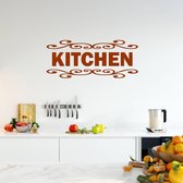 Muursticker Kitchen - Bruin - 80 x 33 cm - taal - engelse teksten keuken alle