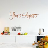 Muursticker Bon Appetit | Keuken | Muurtekst | Franstalig | Eet Smakelijk -  Bruin -  120 x 33 cm  -  keuken  alle - Muursticker4Sale