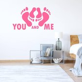 Muursticker You And Me -  Roze -  120 x 66 cm  -  engelse teksten  slaapkamer  alle - Muursticker4Sale