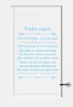 Toilet Regels - Lichtblauw - 60 x 76 cm - toilet raam en deur stickers - toilet