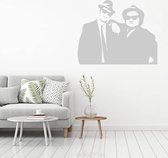 Muursticker Blues Brothers -  Lichtgrijs -  100 x 80 cm  -  woonkamer  slaapkamer  alle - Muursticker4Sale