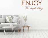 Enjoy Muursticker Enjoy The Simple Things - Marron - 80 x 36 cm - Chambre à coucher textes anglais Salon - Muursticker4Sale