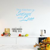 Muursticker This Kitchen Is Seasoned With Love -  Lichtblauw -  120 x 85 cm  -  keuken  engelse teksten  alle - Muursticker4Sale