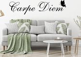 Muursticker Carpe Diem Met Vlinder - Groen - 160 x 40 cm - woonkamer slaapkamer alle