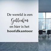 Muursticker Gekkenhuis - Oranje - 140 x 105 cm - taal - nederlandse teksten woonkamer bedrijven alle