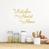 Muursticker The Kitchen Is The Heart Of A Home -  Goud -  80 x 56 cm  -  keuken  engelse teksten  alle - Muursticker4Sale