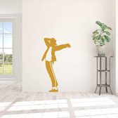 Muursticker Michael Jackson -  Goud -  88 x 160 cm  -  woonkamer   - Muursticker4Sale