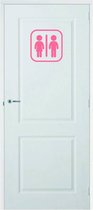 Deursticker WC - Roze - 20 x 20 cm - toilet overige stickers - toilet alle