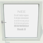 Deursticker - Raamsticker Ik Wil Niets Kopen -  Zilver -  41 x 56 cm  - raam en deurstickers - voordeur stickers  alle muurstickers raam en deurstickers - Muursticker4Sale