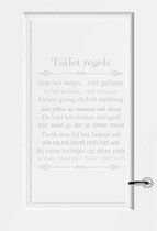 Toilet Regels - Lichtgrijs - 60 x 76 cm - toilet raam en deur stickers - toilet