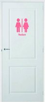 Deursticker Toilet -  Roze -  23 x 30 cm  -  toilet raam en deurstickers - toilet  alle - Muursticker4Sale