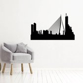 Muursticker Rotterdam -  Lichtbruin -  80 x 49 cm  -  woonkamer  steden  alle - Muursticker4Sale