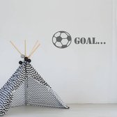Muursticker Goal Met Bal - Donkergrijs - 120 x 40 cm - baby en kinderkamer