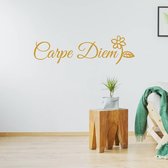 Muursticker Carpe Diem -  Goud -  120 x 35 cm  -  woonkamer  slaapkamer  alle - Muursticker4Sale