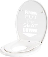 Please Put The Seat Down - Wit - 11 x 20 cm - toilet alle