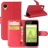 Litchi Texture horizontale flip lederen tas voor Wiko SUNNY2, met houder en kaartsleuven en portemonnee (rood)