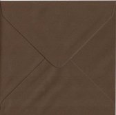 Cards & Crafts 100 Luxe enveloppen - Chocolade Bruin - 14x14 cm - 110 grams - vierkant 140x140 mm