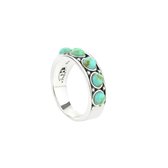 Symbols 9SY 0055 52 Zilveren Ring - Maat 52 - Turkoois - Turquoise - Geoxideerd