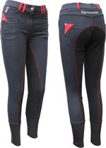 Rijbroek Equi Comfort Fashion Army - D.blauw/Rood, 164