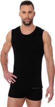 Brubeck Heren Ondergoed Hemd - Naadloos Onderhemd Elastisch Katoen - Zwart M