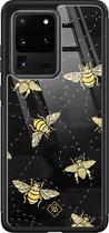 Samsung S20 Ultra hoesje glass - Bee yourself | Samsung Galaxy S20 Ultra  case | Hardcase backcover zwart