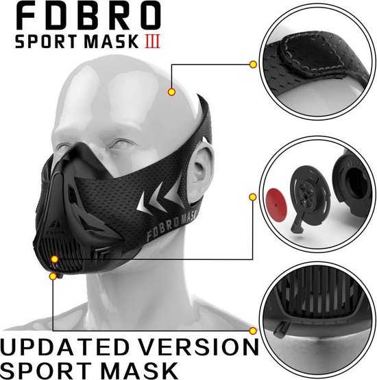 FDBRO Training mask - Course à pied Oxygen Mask - Perdre du poids - Masque