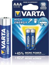 Varta 4903/2b Batterij Alkaline Aaa/lr03 1.5 V High Energy 4-blister