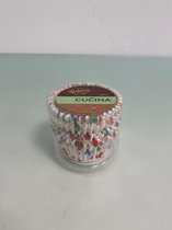 La Cucina bakvormpjes cupcake met leuk patroon (hartjes en ballonnen) - 80 stuks (max 220 graden)