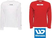 Wenaas - Dubbelpak T-shirt heren lange mouw - 100% katoen 250 gr/m2 - 35129 Wit