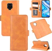 Voor Xiaomi Redmi Note 9 Pro Dual-side magnetische gesp horizontale flip lederen tas met houder & kaartsleuven & portemonnee (geel)