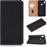 Voor Huawei P Smart Z effen kleur mat magnetische horizontale flip lederen tas met kaartsleuven en houder (zwart)
