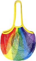 Nettas - regenboog boodschappen tas - rainbow - net - katoen - geel - groen - oranje - rood - herbruikbaar - eco - fruittas - mesh